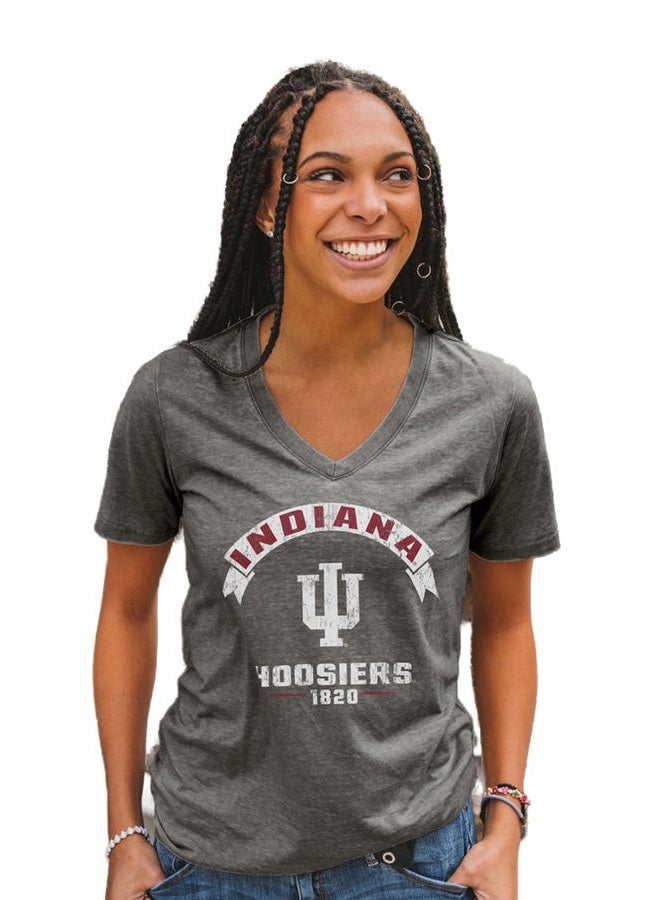 Blue 84 Women's Standard NCAA Officially Licensed T-Shirt Burnout Vintage Scholar, Team Color - Image 1