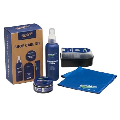 Blundstone Shoe Care Kit for Leather Boots – Includes 50ml Renovating Cream, Buffing Cloth, 125ml Waterproof Spray and Polishing Pad – Footwear Conditioner, Surface Guard & Polish Solution, Rustic - Image 1