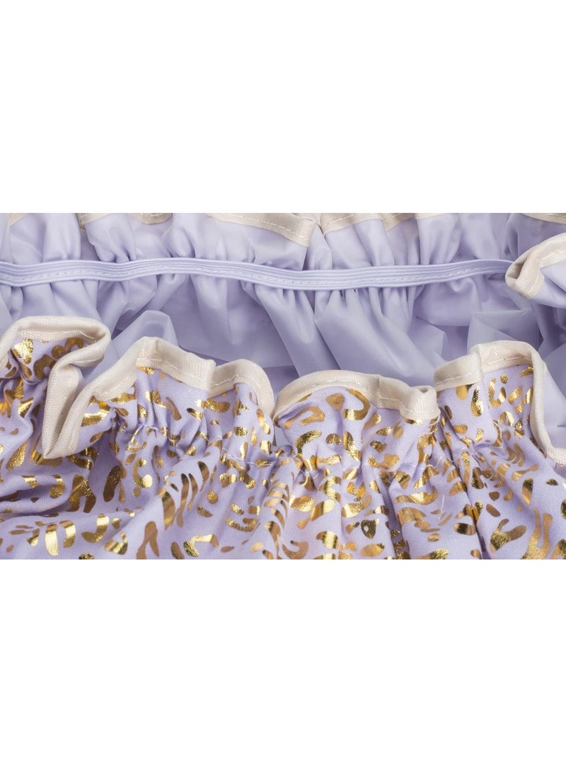 2 قطعة قبعة استحمام مقاومة للماء، قبعة استحمام قابلة لإعادة الاستخدام للنساء، قبعة استحمام مرنة، قبعة استحمام مزدوجة الطبقات، قبعة استحمام مبطنة بـ PEVA (لون أرجواني) - Image 3