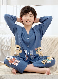 Al Aoyama New Summer Children's Homewear Suit Children's Short-Sleeved Trousers Air-Conditioning Clothing Thin SectionBoys  - Image 1