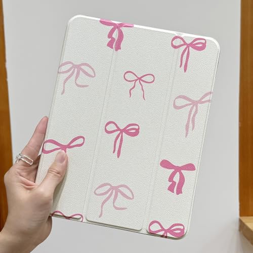 DONGKE Case for iPad 11th Generation 11 Inch 2025 (A16 Chip) & iPad 10th Generation 10.9 Inch 2022 with Pencil Holder-[Auto Wake/Sleep], Trifold Stand Soft TPU Protective Cover, Pink Bows - Image 3