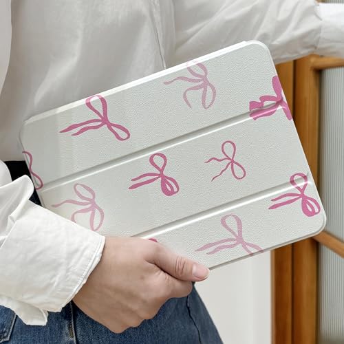 DONGKE Case for iPad 11th Generation 11 Inch 2025 (A16 Chip) & iPad 10th Generation 10.9 Inch 2022 with Pencil Holder-[Auto Wake/Sleep], Trifold Stand Soft TPU Protective Cover, Pink Bows - Image 4