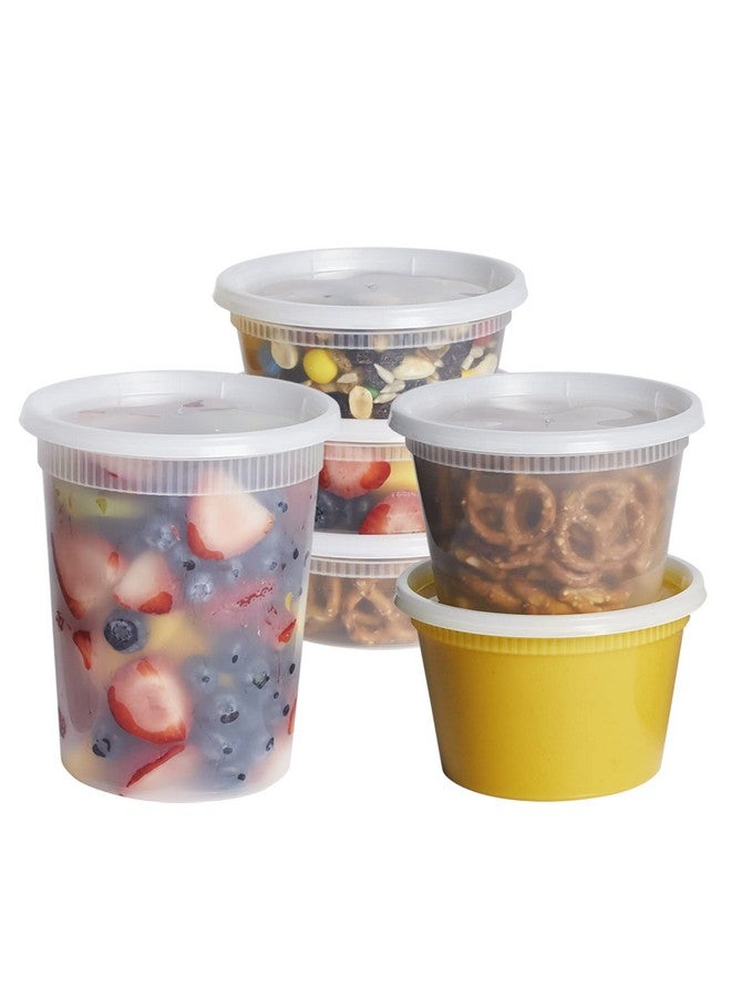 GUSTO To Go Food Containers with Lids [8 oz, 16 oz, 32 oz - 48 Count] - Deli Plastic Food Storage Containers with Lids for Meal Prep, Leftovers, and Freezer Storage - Formerly Comfy Package - Image 1