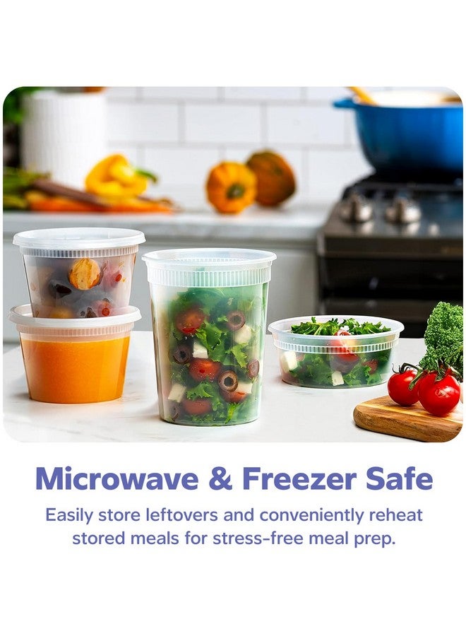 GUSTO To Go Food Containers with Lids [8 oz, 16 oz, 32 oz - 48 Count] - Deli Plastic Food Storage Containers with Lids for Meal Prep, Leftovers, and Freezer Storage - Formerly Comfy Package - Image 3