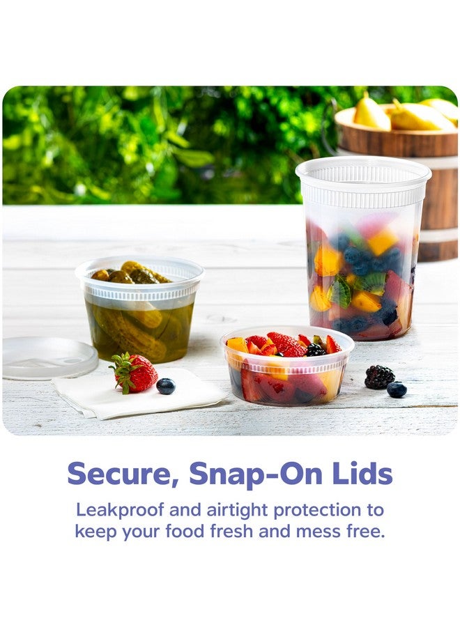 GUSTO To Go Food Containers with Lids [8 oz, 16 oz, 32 oz - 48 Count] - Deli Plastic Food Storage Containers with Lids for Meal Prep, Leftovers, and Freezer Storage - Formerly Comfy Package - Image 5