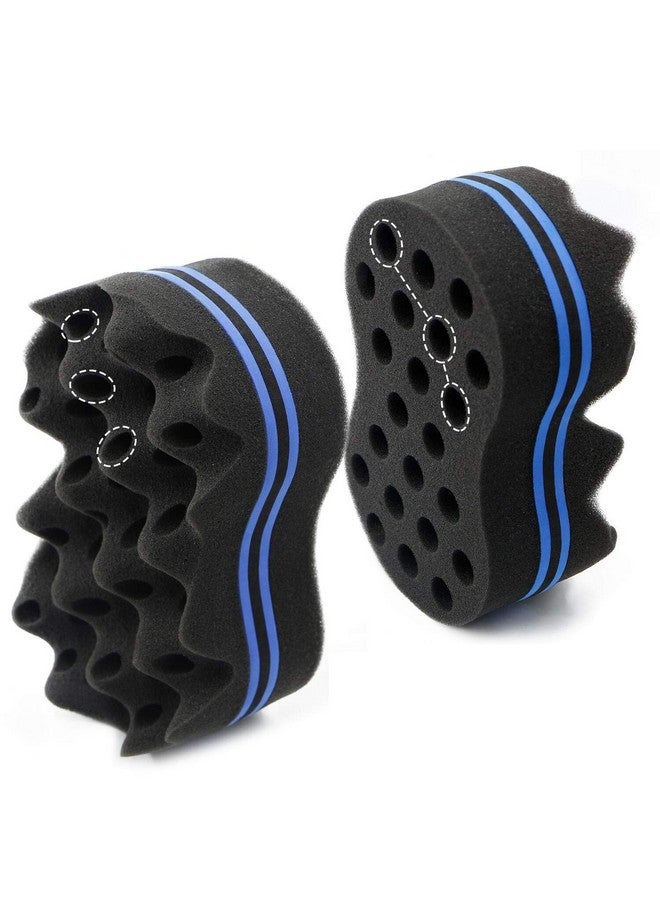 RioRand Iorand Hair Sponge Magic Barber Twist Curl Brush Sponge Dreads Locking Afro Coil Comb（Black 2 Count (Pack Of 1)) - Image 1