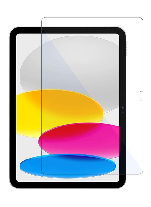 طبقة من الزجاج المقسى HD كريستال شفاف سهل التركيب مقاوم للخدش صلابة 9H لجهاز iPad 10 الجيل العاشر 10.9 بوصة