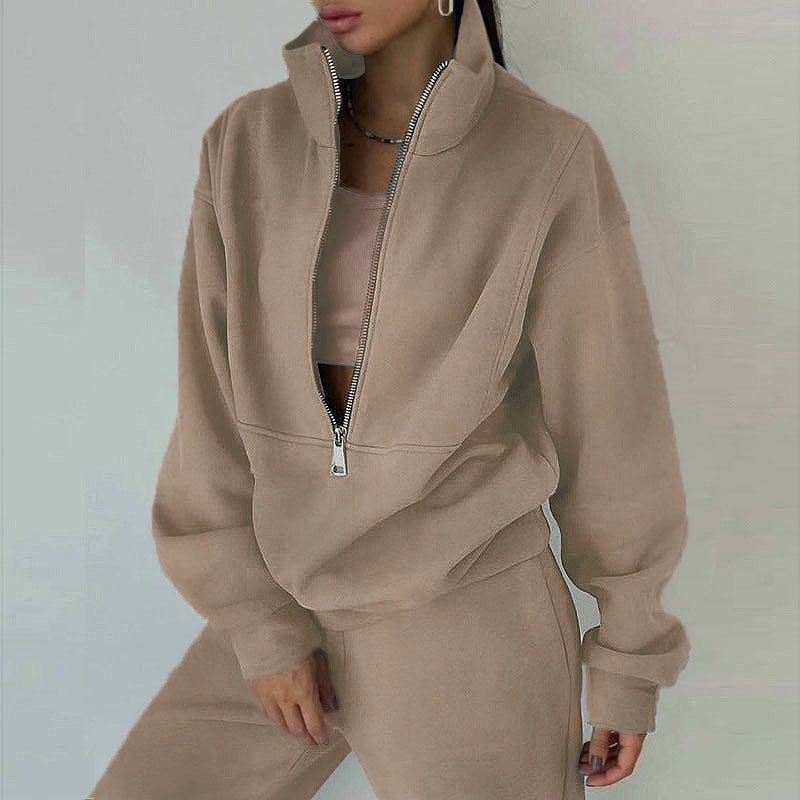 Fashion Zip Up Hoodie Sweatshirt Jogger Set Casual Sportswear - Image 3