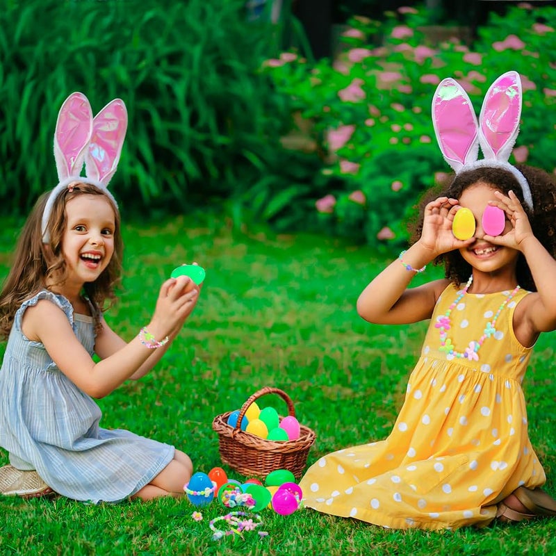 LUKBERA 24Pcs Easter Eggs with Jewelry Toys, Different Designs of Bracelets Necklaces Earrings,Suprise Easter Eggs Jewerly Set for Girls Classroom Exchange Gifts - Image 5