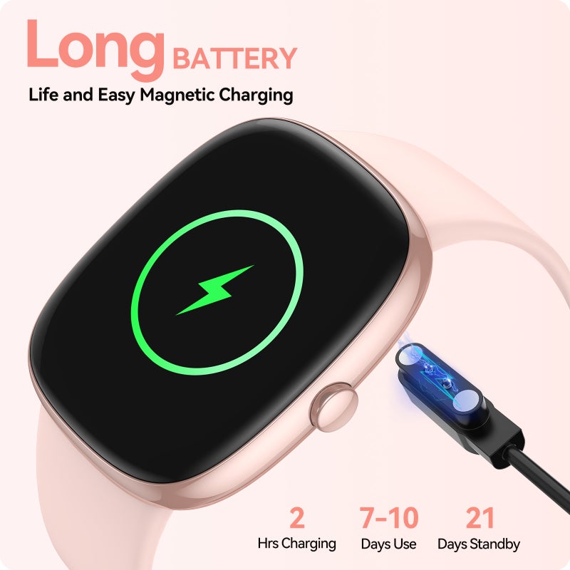 ساعة ذكية anyloop ALW1 لمراقبة اللياقة البدنية بمقياس معدل القلب وأكسجين الدم في جميع الأحوال الجوية، شاشة كبيرة 1.69 بوصة لمراقبة النشاط، مع مراقب النوم وحساب السعرات الحركية والخطوات، ساعة ذكية رياضية للنساء والرجال - Image 3