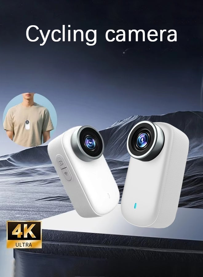 4K Thumb Action Camera,Mini Body Cam Hands Free Recording POV Worn Portable Camcorder for Bike Cycling, Pet,Travel,Work(128G-Card, White) - Image 4