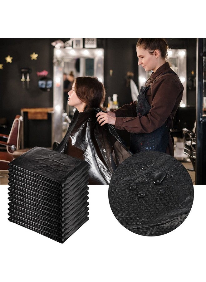 WILLBOND 100 Disposable Salon Cape Waterproof Hair Dye Cutting Coloring Apron Shawl Barber Shampoo Cape (Black, 51.2 x 36.2 Inch)  - Image 5