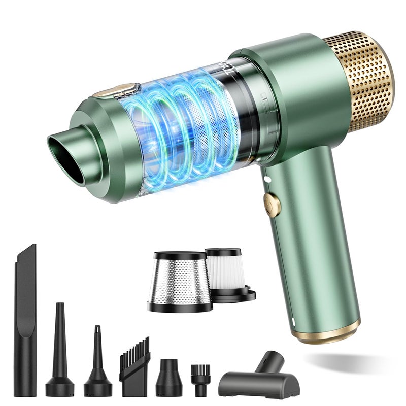 JONYJ Handheld Car Vacuum Cleaner 16000PA Hand Held Vacuum Portable Cordless 2 in 1 Air Duster and Vacuum Cleaner with LED Light MultiNozzles 120W High Power Mini Vacuum for Home Pet Office - Image 2