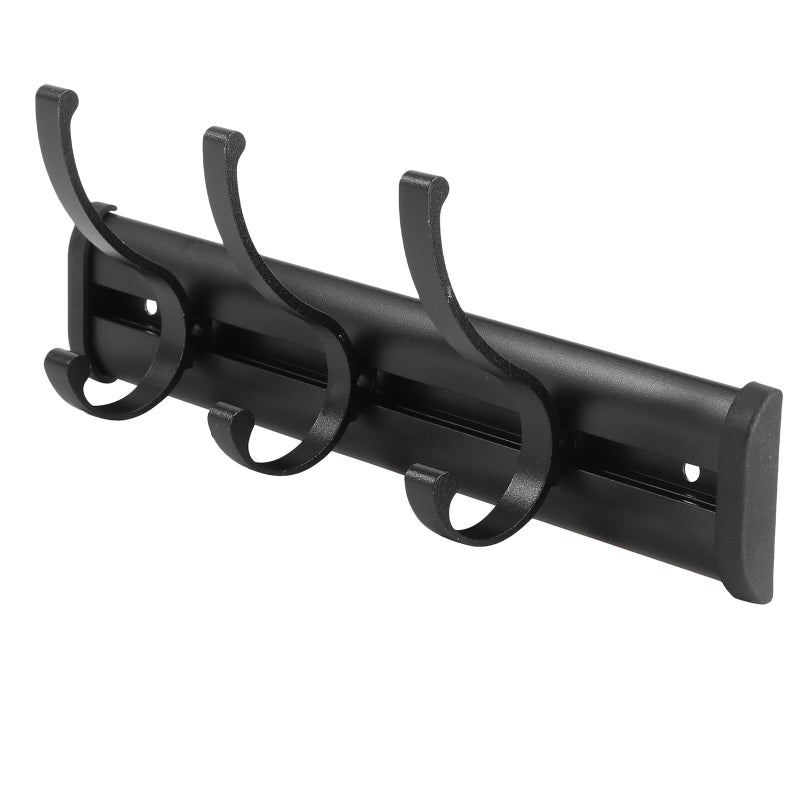 Space Aluminum Adjustable High Low 3 Hook Wall Mounted Towel Hanger Bathroom Storage - Image 2