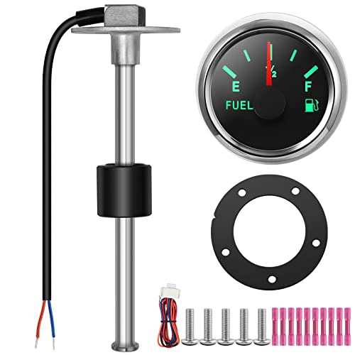 RUPSE Fuel Sender Unit Boat Fuel Tank Sending Unit Fuel Water Level Sensor Stainless Steel Fuel Sender and Fuel Gauge for Boat Car Truck RV 19482mm