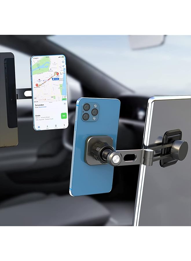 Excefore Car Magnetic Phone Holder Fit For Tesla Model 3/Y Auto Phone Mount Folding Hiddens Bracket Compatible With Magsafe Cellphone 360° Rotation Invisible Support Gift For Man Woman - Image 4