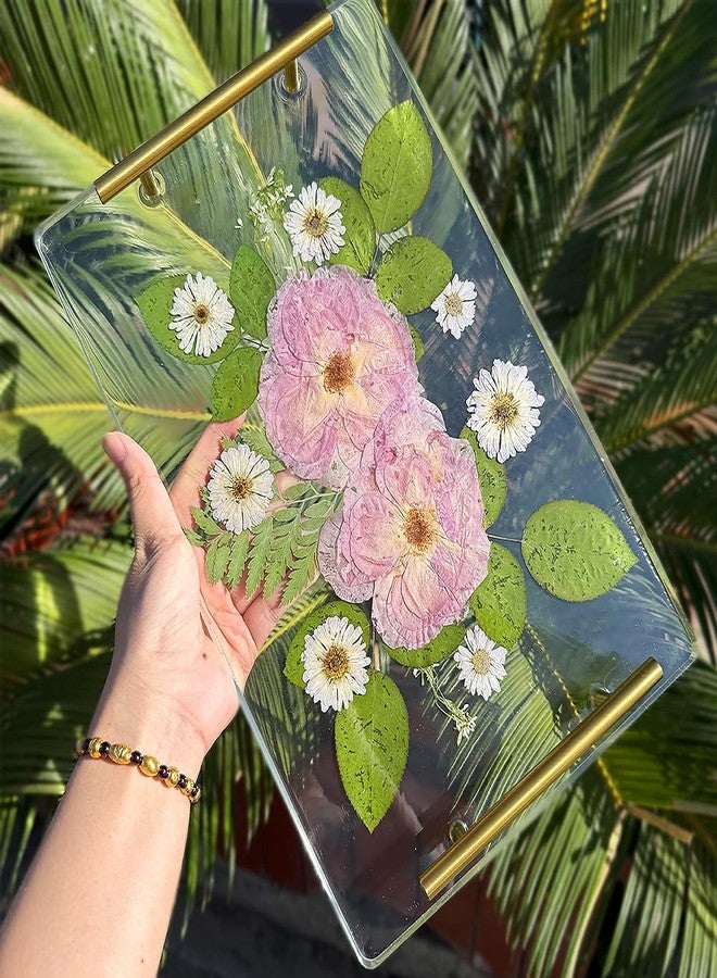 RESINWORLD 14" x 9" x 0.5" XL Large Rectangle Deep Serving Tray Mold with Handles, Wedding Flower Mold for Resin - Image 5
