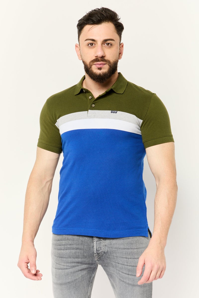 Levi's قميص بولو قصير الأكمام للرجال بتصميم عادي مع شعار العلامة التجارية، متعدد الألوان - Image 1