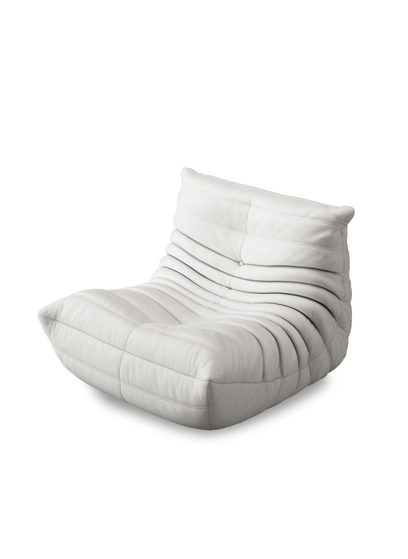 NEWLAN Caterpillar compression sofa for living room, bedroom lazy boy sofa, comfortable 100x85x75cm white sofa  - Image 1