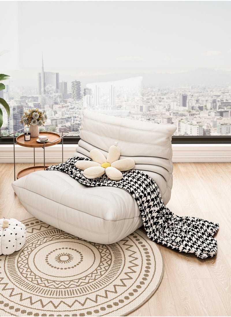 NEWLAN Caterpillar compression sofa for living room, bedroom lazy boy sofa, comfortable 100x85x75cm white sofa  - Image 3