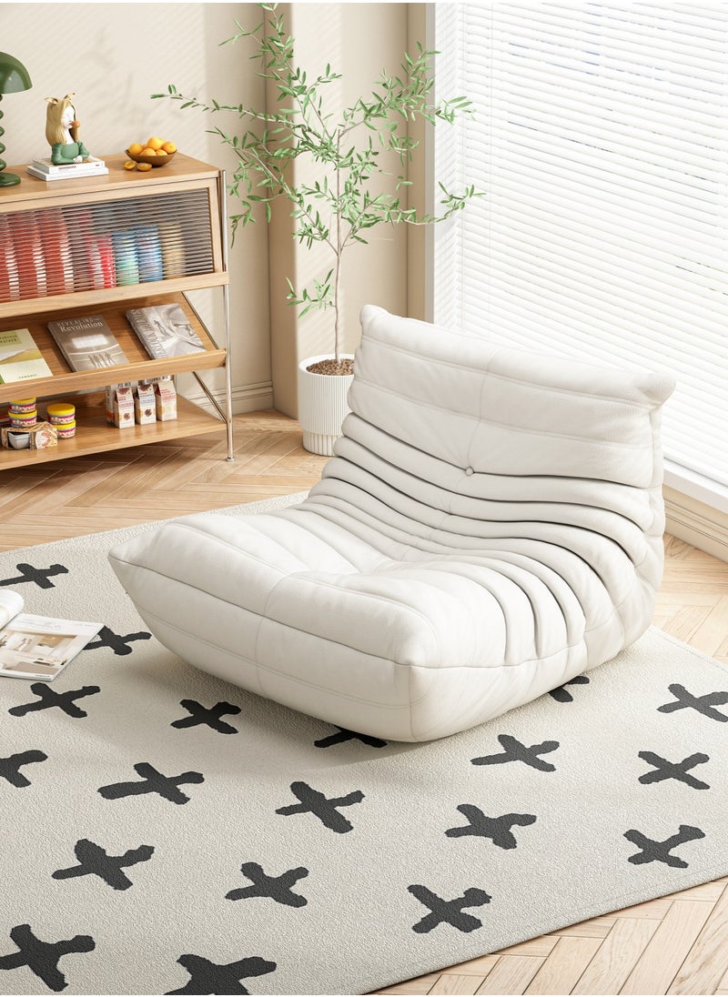 NEWLAN Caterpillar compression sofa for living room, bedroom lazy boy sofa, comfortable 100x85x75cm white sofa  - Image 2