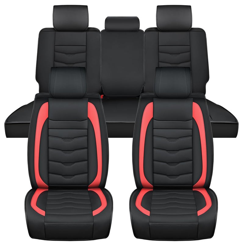 Nilight Car Seat Covers Custom Fit 20082024 Toyota Tundra Double CrewMax Cab Waterproof Leather Cushion Full Set with Split Bench 6040 for SR5 Limited Platinum 1794 Edition