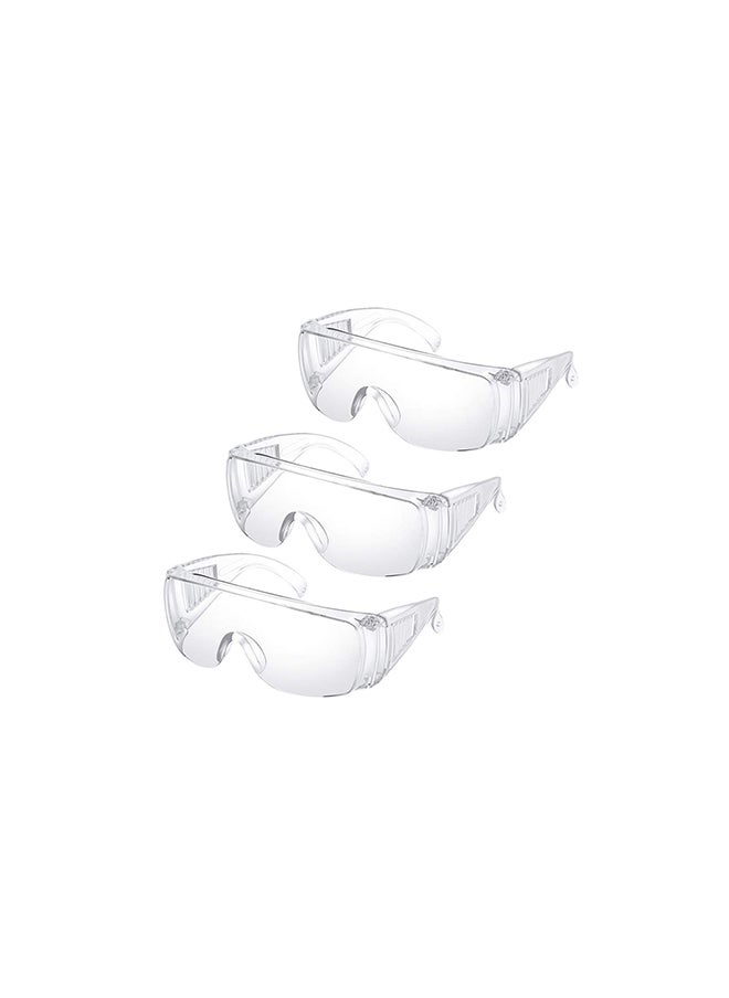 HASANAT ESSENTIALS 3pcs Safety Protective Glasses Anti-saliva Sneeze Spittle Splash Goggles Transparent Anti-fog Dust Eyewear Baffle For Personal Lab Outdoor 