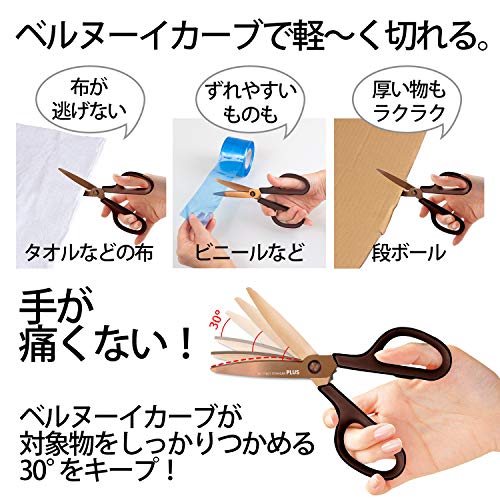 Plus SC-175ST 34-519 Scissors, Fit Cut Curve, Titanium, Continuous Sharpness, Brown - Image 5