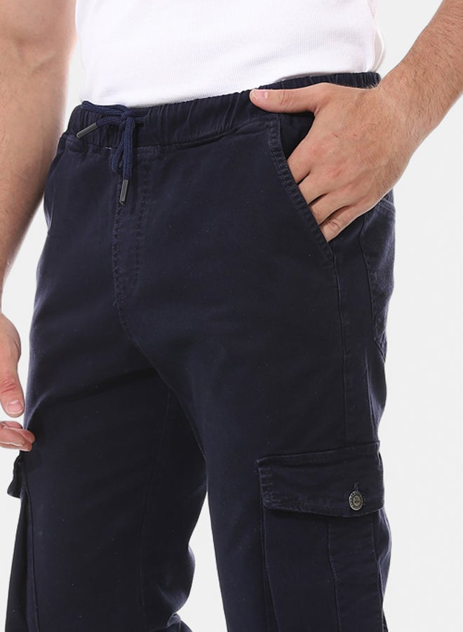 Andora Men's Baggy Gabardine Trousers - Navy_Navy Blue - Image 3