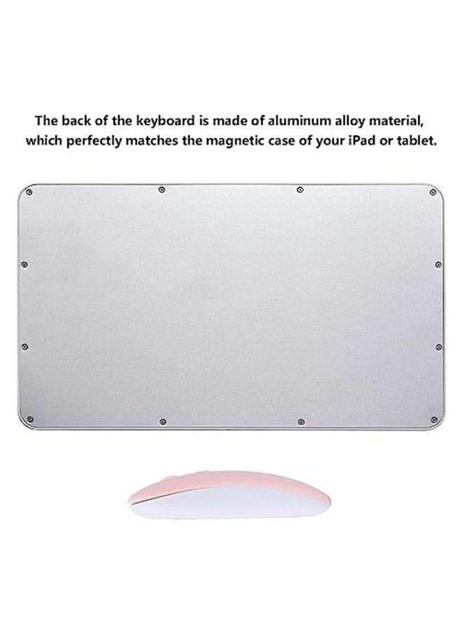 Generic - Rechargeable Bluetooth Keyboard and Mouse Combo Ultra-Slim Portable Compact Wireless Mouse Keyboard Set for Android Windows Tablet Cell Phone iPhone iPad Pro Air Mini, iPad OS/iOS 13 and Above (Pink) - Image 1