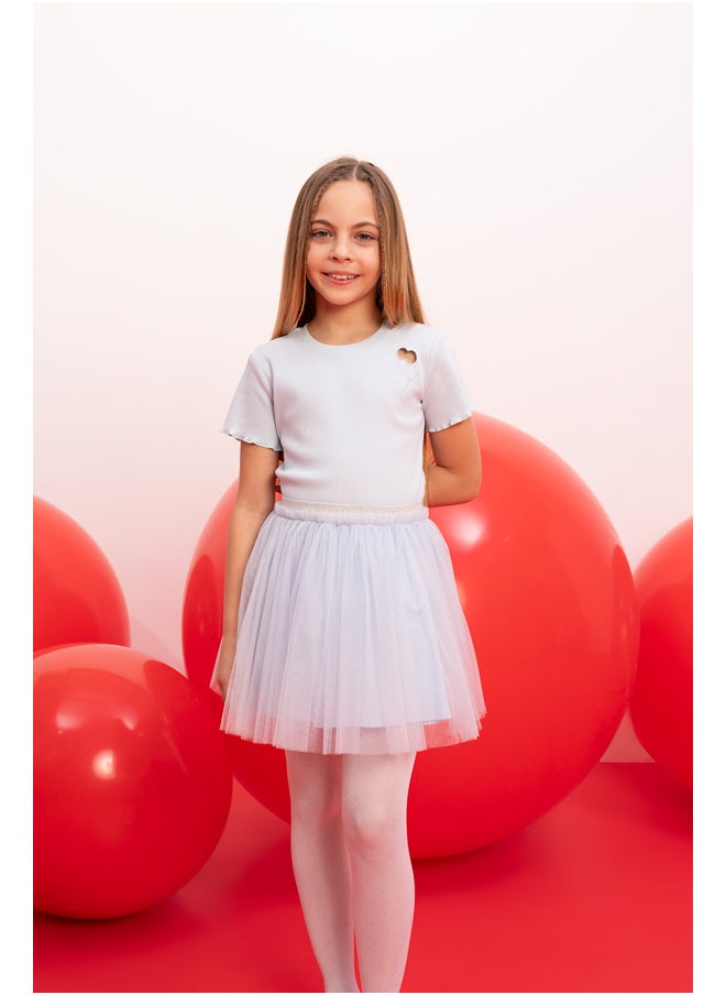 DeFacto Girl Slim Fit Crew Neck Knitted Short Sleeve Body  - Image 4