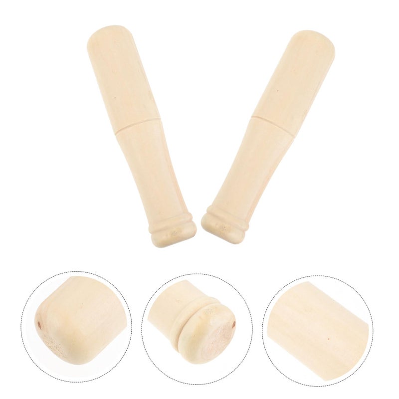 2Pcs Wooden Pestle And Mortar Set For Garlic Pill Medicine Practical Masher Long Handle - Image 5