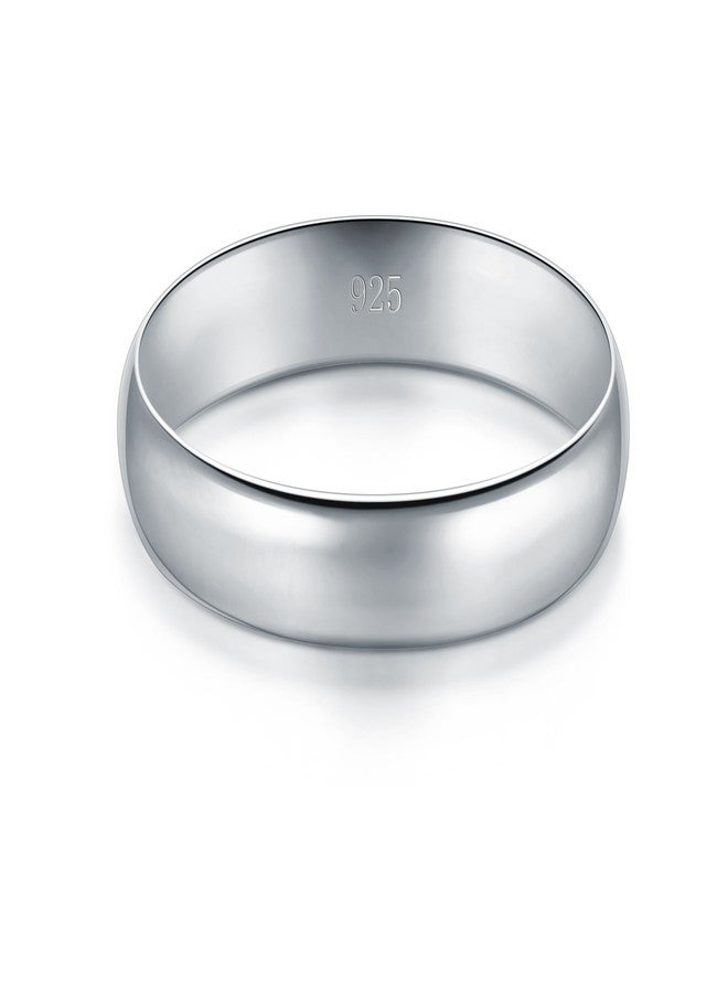 BORUO Silver Ring - 925 Pure Sterling Silver Ring - Sterling Silver Rings for Women - Elegant Silver Band Rings For Women and Men - Gifts for Special Occasions 4mm Ring Size 9 - Image 3