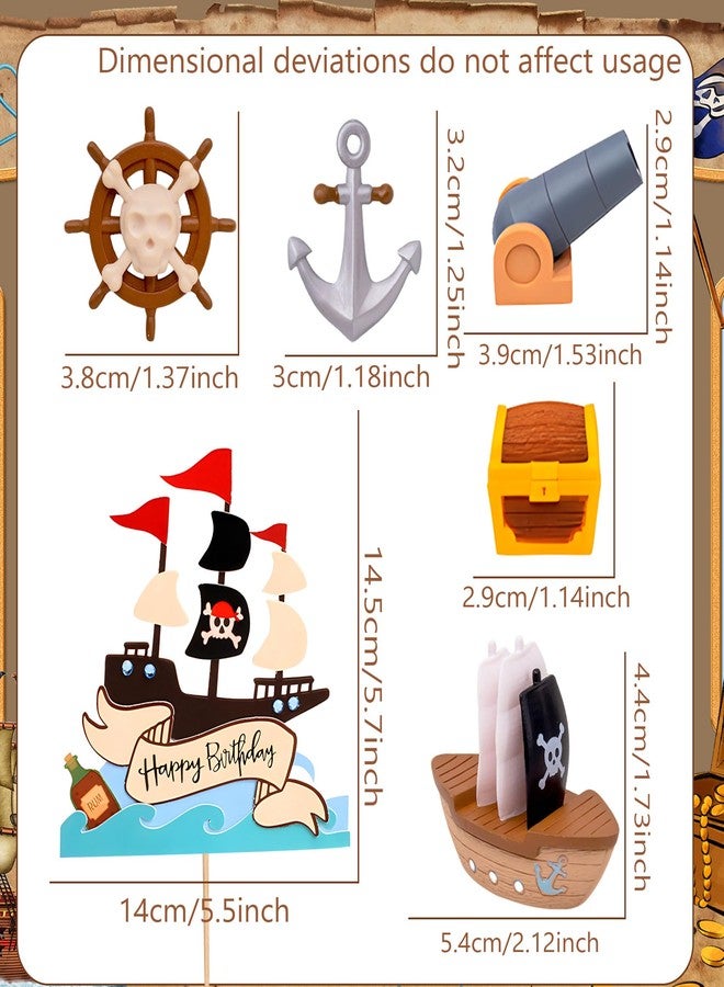 Roaring Good Time Pirate Birthday Cake Decoration Pirate Birthday Party Supplies Treasure Chest Cake Decoration Pirate Cupcake Picks Pirate Ship Cake Decoration Treasure Hunt Cake Decor - Image 2