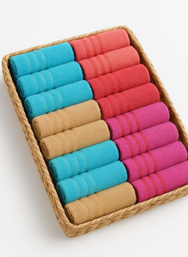 Space Fly 500 GSM Cotton Kitchen Hand Towels 11x17 Inches - Set of 12 Soft & Absorbent Multi-Color Towels for Kitchen, Bathroom, Gym & Cleaning - Quick Dry, Durable & Reusable (12) - Image 1