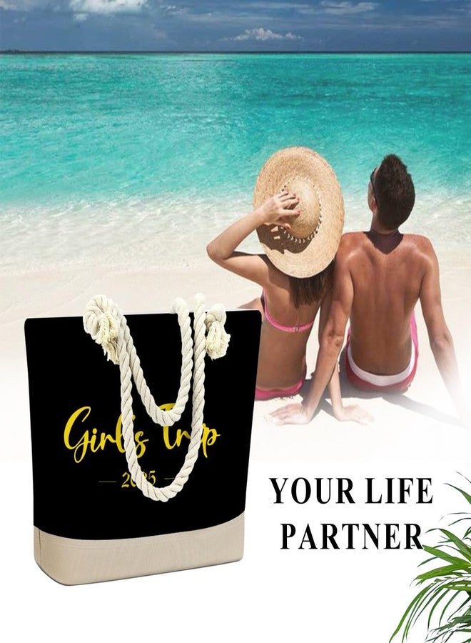 Fokongna Girls Trip Tote Bag,Beach Bag For Women, Black, For Women Best Friend Travel Birthday Gifts, Waterproof Aloha Bags Travel Parties Vacation Shopping Essentials - Image 4