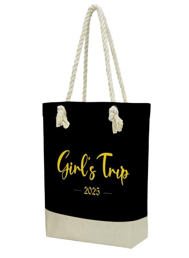 Fokongna Girls Trip Tote Bag,Beach Bag For Women, Black, For Women Best Friend Travel Birthday Gifts, Waterproof Aloha Bags Travel Parties Vacation Shopping Essentials - Image 1