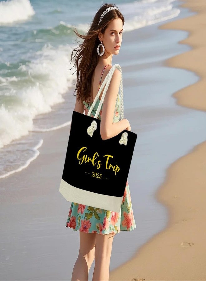 Fokongna Girls Trip Tote Bag,Beach Bag For Women, Black, For Women Best Friend Travel Birthday Gifts, Waterproof Aloha Bags Travel Parties Vacation Shopping Essentials - Image 3