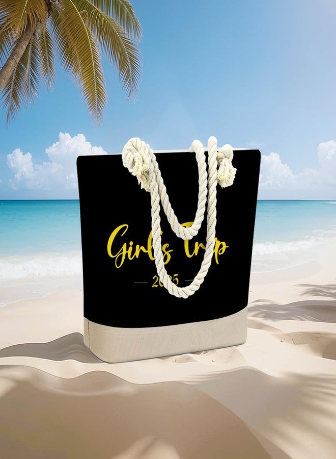 Fokongna Girls Trip Tote Bag,Beach Bag For Women, Black, For Women Best Friend Travel Birthday Gifts, Waterproof Aloha Bags Travel Parties Vacation Shopping Essentials - Image 5
