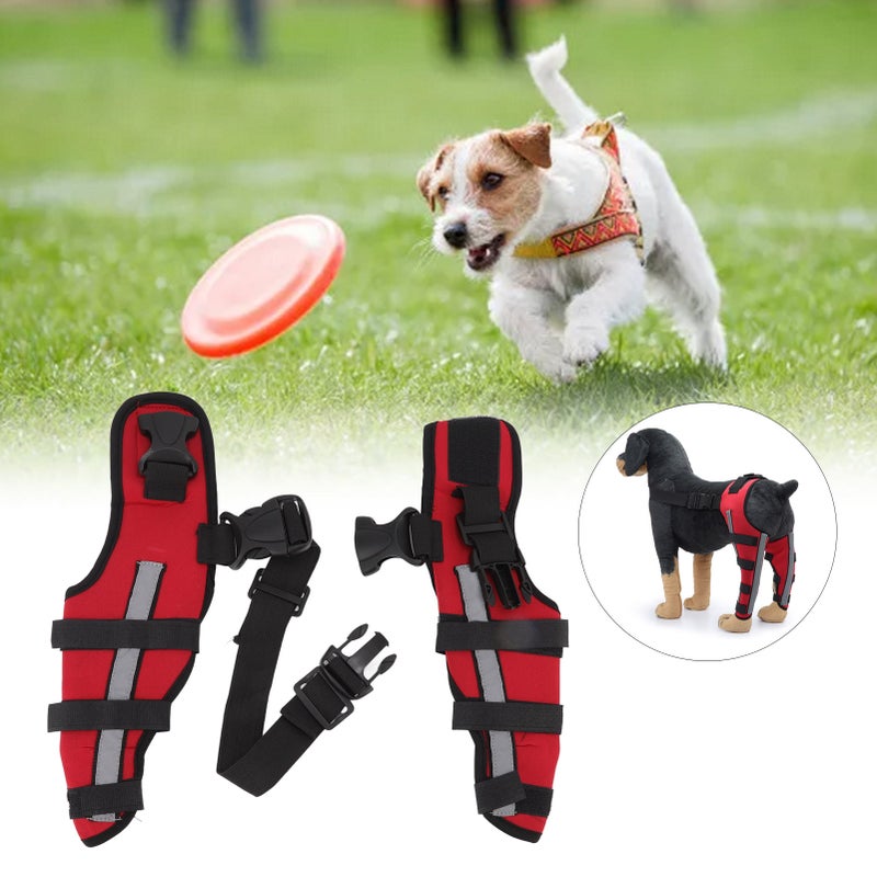 Dog Leg Brace Elastic Safe Shockproof Pet Knee Pads with Reflective Strips for Pets and Dogs S - Image 3