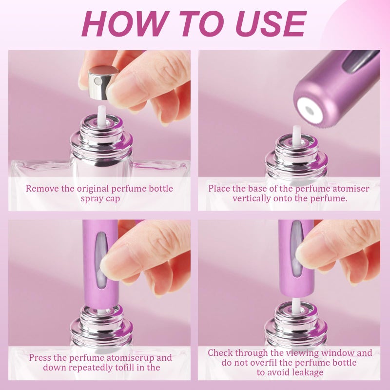 hongliang 12 PCS Travel Refillable Perfume Atomizer Bottles,5ml Mini Portable Spray Bottles for Travel Accessories,Multicolor Perfume Containers - Image 4
