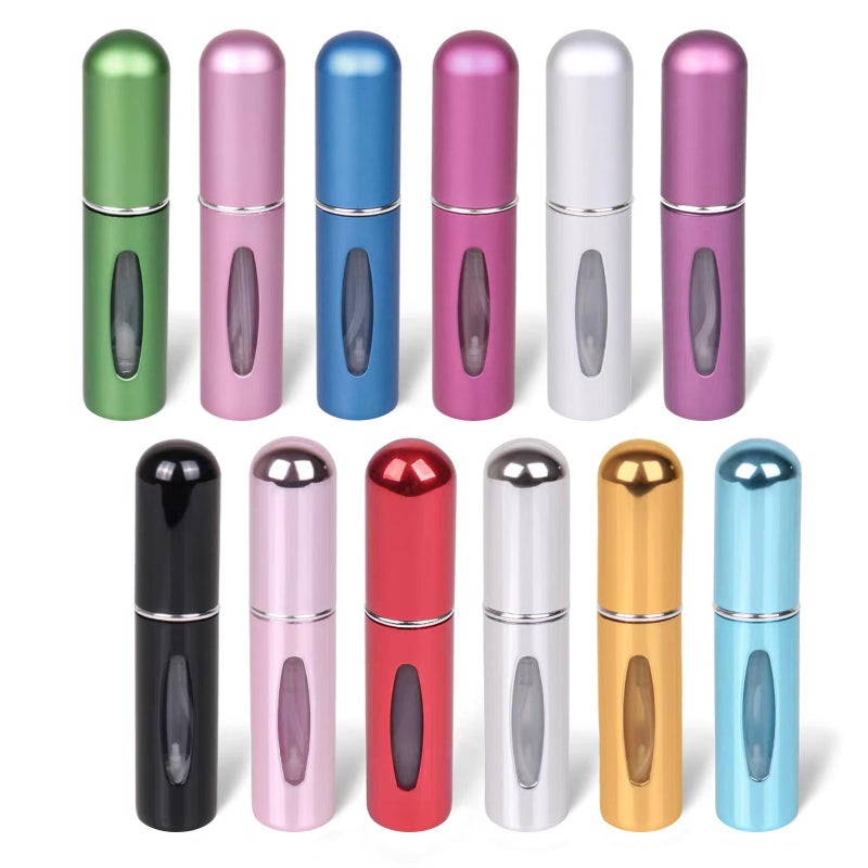 hongliang 12 PCS Travel Refillable Perfume Atomizer Bottles,5ml Mini Portable Spray Bottles for Travel Accessories,Multicolor Perfume Containers - Image 1