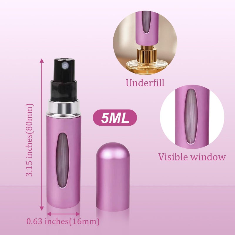 hongliang 12 PCS Travel Refillable Perfume Atomizer Bottles,5ml Mini Portable Spray Bottles for Travel Accessories,Multicolor Perfume Containers - Image 2