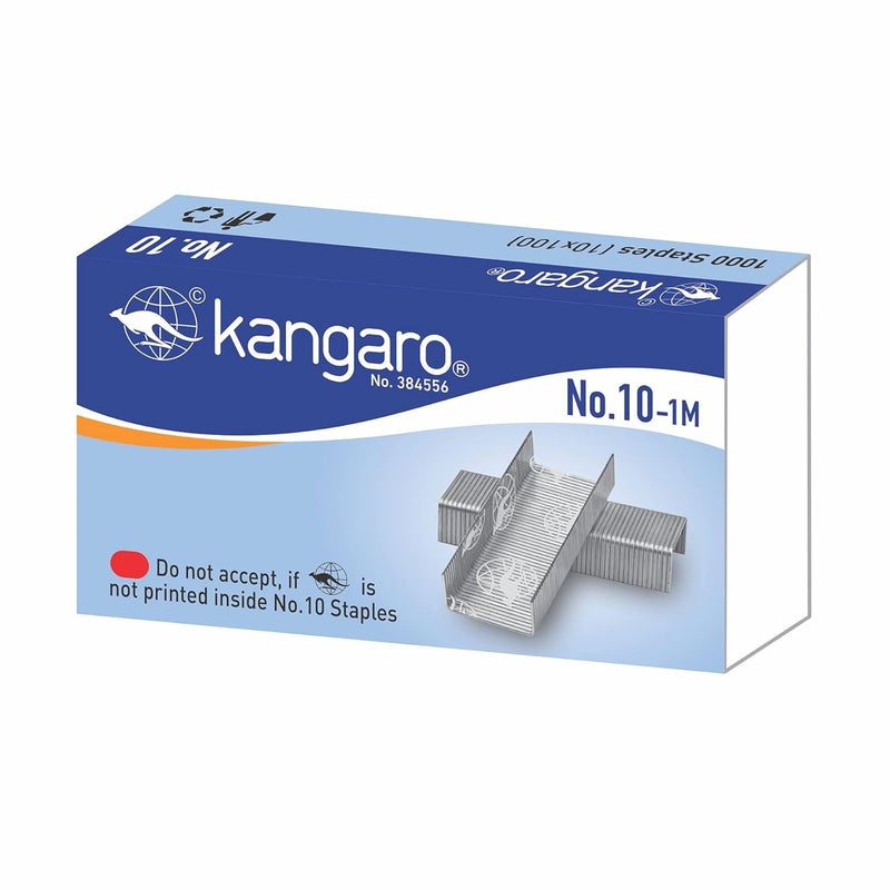 Munix Stainless Steel Scissors - PS-1147 Large Size for Home & Office Use | Kangaro No. 10 Metal Stapler | Kangaro No. 10 Pin Heavy Duty Steel Wire 2000 | Quick Loading Mechanism | Pack of 4 - Image 4