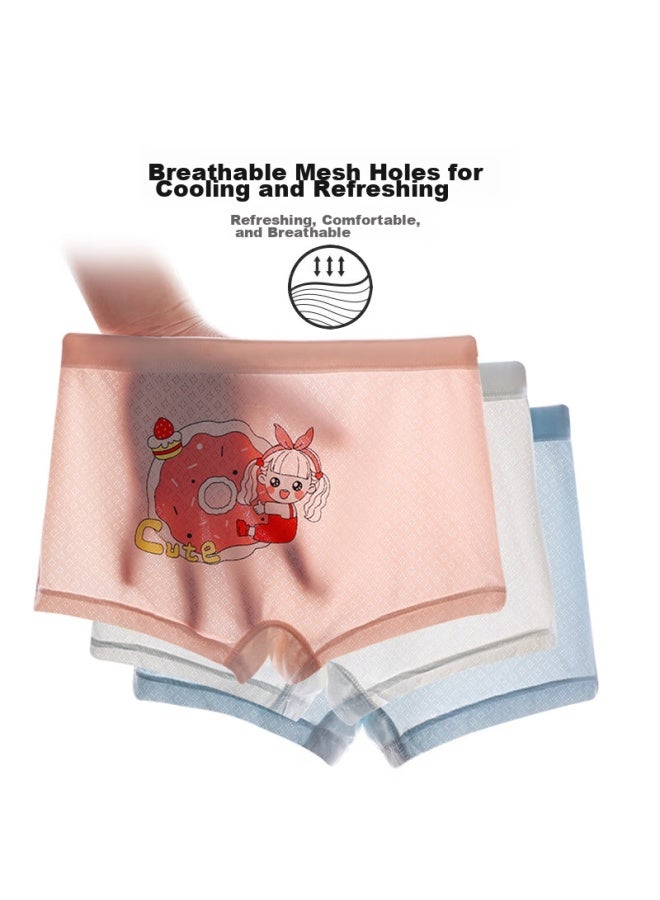 Yuzhaolin Girls' Ice Silk Underwear, Summer Thin Seamless Children's Boxer Briefs, Antibacterial Pure Cotton Crotch, Little Girls' Boyshorts - Image 5