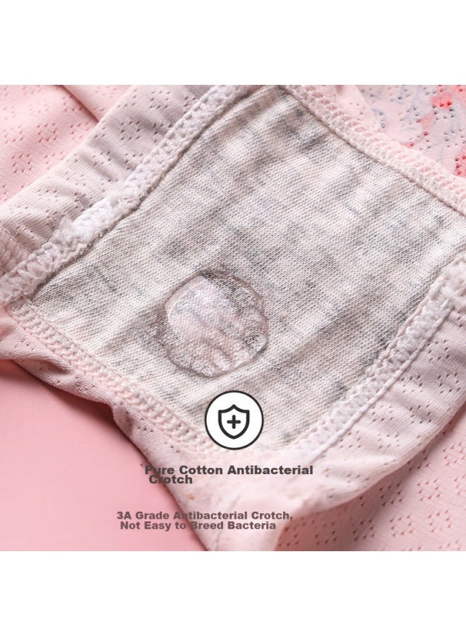 Yuzhaolin Girls' Ice Silk Underwear, Summer Thin Seamless Children's Boxer Briefs, Antibacterial Pure Cotton Crotch, Little Girls' Boyshorts - Image 4