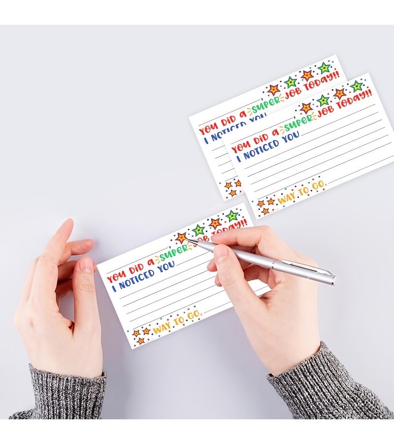 50 Teacher Note Cards for Parents Positive Behavior Encouragement Star Designs - Image 4
