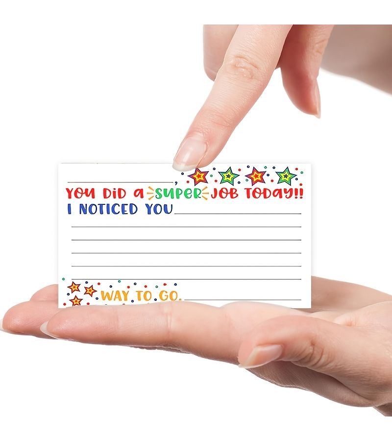 50 Teacher Note Cards for Parents Positive Behavior Encouragement Star Designs - Image 5