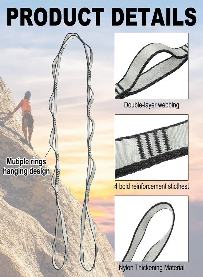 باتيكيل حزام يوغا باتيكيل قابل للتعديل بطول 1.5 متر، مصنوع من النايلون، مناسب للتمارين الرياضية المنزلية والبيلاتس والجمباز، لون رمادي. - Image 3