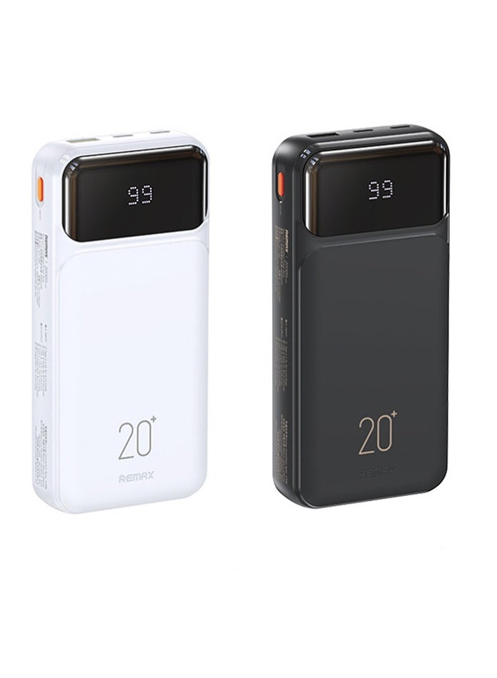 Portable Power Bank with LED Digital Display, 22.5W PD Fast Charging, Built-in Cables, Multi-Port Output, Type-C & USB, Lightweight, 10000mAh  – Black/White - Image 1